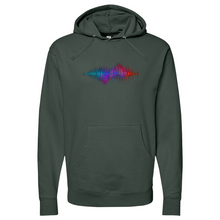 Load image into Gallery viewer, Frequency Waves Red, Blue Without Bg Midweight Hooded Sweatshirt