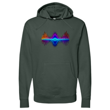 Load image into Gallery viewer, Frequency Red Orange Purple Midweight Hooded Sweatshirt