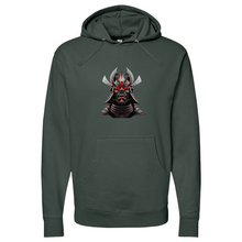 Load image into Gallery viewer, Silver & Red Japanese Warrior Midweight Hooded Sweatshirt