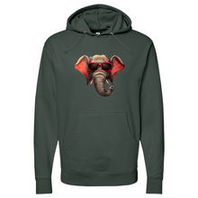 Load image into Gallery viewer, Red Glass Elephant Midweight Hooded Sweatshirt