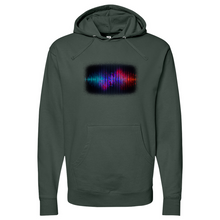 Load image into Gallery viewer, Frequency Waves Red Blue Midweight Hooded Sweatshirt