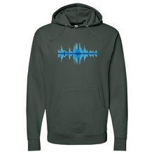Load image into Gallery viewer, Blue Frequency Midweight Hooded Sweatshirt