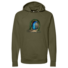 Load image into Gallery viewer, Floating in space as a porthole door Midweight Hooded Sweatshirt