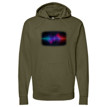 Load image into Gallery viewer, Frequency Waves Red Blue Midweight Hooded Sweatshirt