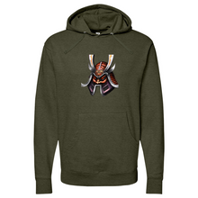 Load image into Gallery viewer, Red Tongue Japanese Warrior Midweight Hooded Sweatshirt