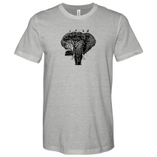 Load image into Gallery viewer, An Elephant is Surrounded by Trees and Birds Heathered Tee
