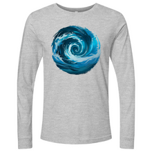 Load image into Gallery viewer, Swirl Wave Blue White Long Sleeve