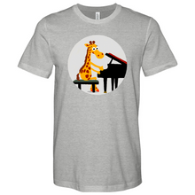 Load image into Gallery viewer, Giraffe Pianist Heathered Tee