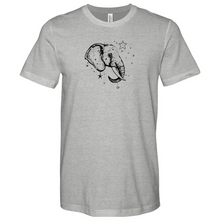 Load image into Gallery viewer, Elephant Head Side View Incorporate Decoration Heathered Tee