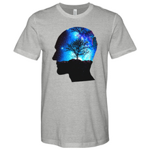 Load image into Gallery viewer, Man Head With Galaxy Tree Heathered Tee