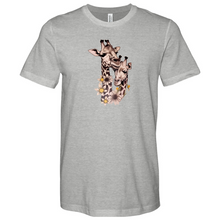 Load image into Gallery viewer, A Giraffe With Flowers on its Leg Heathered Tee