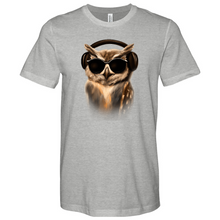 Load image into Gallery viewer, Owl in Headphones Heathered Tee