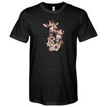 Load image into Gallery viewer, A Giraffe With Flowers on its Leg Heathered Tee
