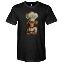 Load image into Gallery viewer, Monkey Wearing Chefs Hat Heathered Tee