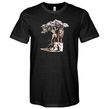 Load image into Gallery viewer, Lion Standing Under Tree Heathered Tee