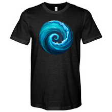 Load image into Gallery viewer, Swirl Wave Blue Heathered Tee