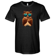 Load image into Gallery viewer, Owl With Sunglass and Headphone Heathered Tee