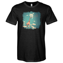 Load image into Gallery viewer, Giraffee Withe Cloud And Bird Heathered Tee