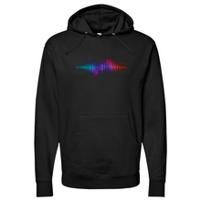 Load image into Gallery viewer, Frequency Waves Red, Blue Without Bg Midweight Hooded Sweatshirt