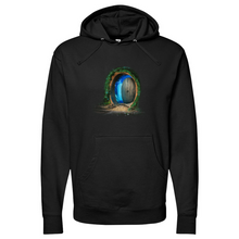Load image into Gallery viewer, Floating in space as a porthole door Midweight Hooded Sweatshirt