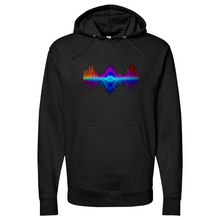 Load image into Gallery viewer, Frequency Red Orange Purple Midweight Hooded Sweatshirt