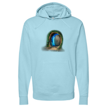 Load image into Gallery viewer, Floating in space as a porthole door Midweight Hooded Sweatshirt