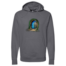 Load image into Gallery viewer, Floating in space as a porthole door Midweight Hooded Sweatshirt