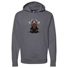 Load image into Gallery viewer, Silver & Red Japanese Warrior Midweight Hooded Sweatshirt