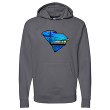 Load image into Gallery viewer, South Carolina Map Midweight Hooded Sweatshirt
