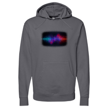 Load image into Gallery viewer, Frequency Waves Red Blue Midweight Hooded Sweatshirt