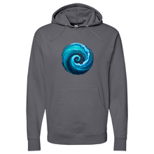 Load image into Gallery viewer, Swirl Wave Blue Midweight Hooded Sweatshirt