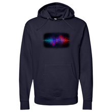 Load image into Gallery viewer, Frequency Waves Red Blue Midweight Hooded Sweatshirt