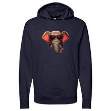 Load image into Gallery viewer, Red Glass Elephant Midweight Hooded Sweatshirt