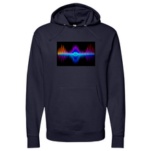 Load image into Gallery viewer, Frequency Red Orange Purple 02 Midweight Hooded Sweatshirt