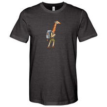 Load image into Gallery viewer, Giraffe with a Backpack Heathered Tee