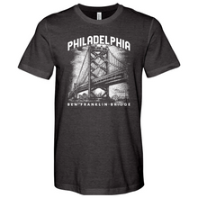 Load image into Gallery viewer, Ben Franklin Bridge Heathered Tee