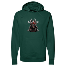 Load image into Gallery viewer, Silver & Red Japanese Warrior Midweight Hooded Sweatshirt