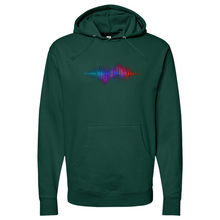 Load image into Gallery viewer, Frequency Waves Red, Blue Without Bg Midweight Hooded Sweatshirt