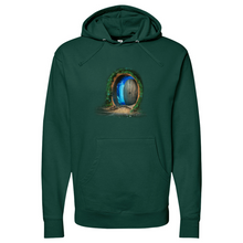 Load image into Gallery viewer, Floating in space as a porthole door Midweight Hooded Sweatshirt