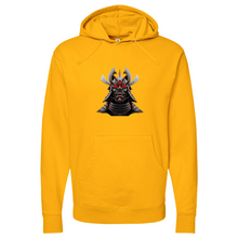 Load image into Gallery viewer, Silver & Red Japanese Warrior Midweight Hooded Sweatshirt