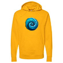 Load image into Gallery viewer, Swirl Wave Blue Midweight Hooded Sweatshirt