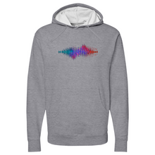 Load image into Gallery viewer, Frequency Waves Red, Blue Without Bg Midweight Hooded Sweatshirt