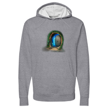 Load image into Gallery viewer, Floating in space as a porthole door Midweight Hooded Sweatshirt