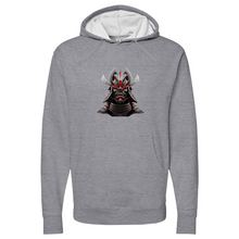 Load image into Gallery viewer, Silver & Red Japanese Warrior Midweight Hooded Sweatshirt