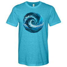 Load image into Gallery viewer, Swirl Wave Blue White Heathered Tee