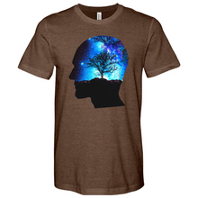 Load image into Gallery viewer, Man Head With Galaxy Tree Heathered Tee