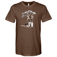 Load image into Gallery viewer, Lion Standing Under Tree Heathered Tee