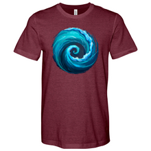 Load image into Gallery viewer, Swirl Wave Blue Heathered Tee