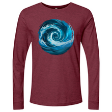 Load image into Gallery viewer, Swirl Wave Blue White Long Sleeve