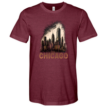 Load image into Gallery viewer, Chicago City Skyline Heathered Tee